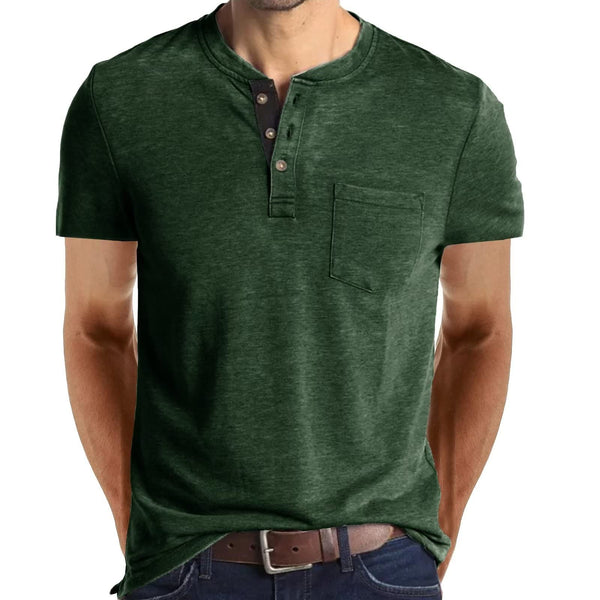 Mens Casual Long Sleeve Henley Shirt with