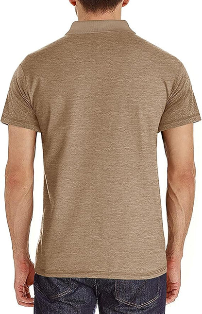 Polo de manga corta para hombre con bolsillo
