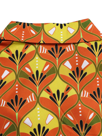 Printed Long Sleeve Shirt & Wide-Leg Pants