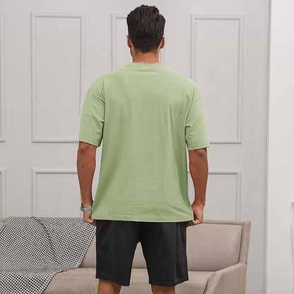 Mens Crewneck Solid Color Top