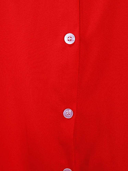 Long Sleeves Button Loose Mini Shirt Dress