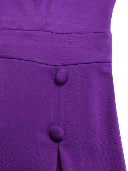 Plus Size Solid Color Half Sleeve Dress