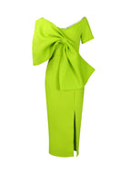 Bow Tie Slit Maxi Dress