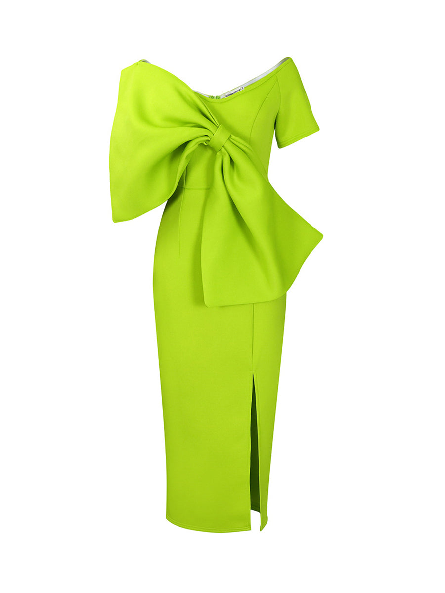 Bow Tie Slit Maxi Dress