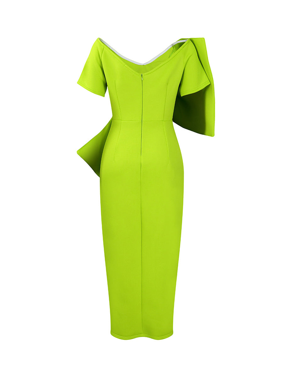Bow Tie Slit Maxi Dress