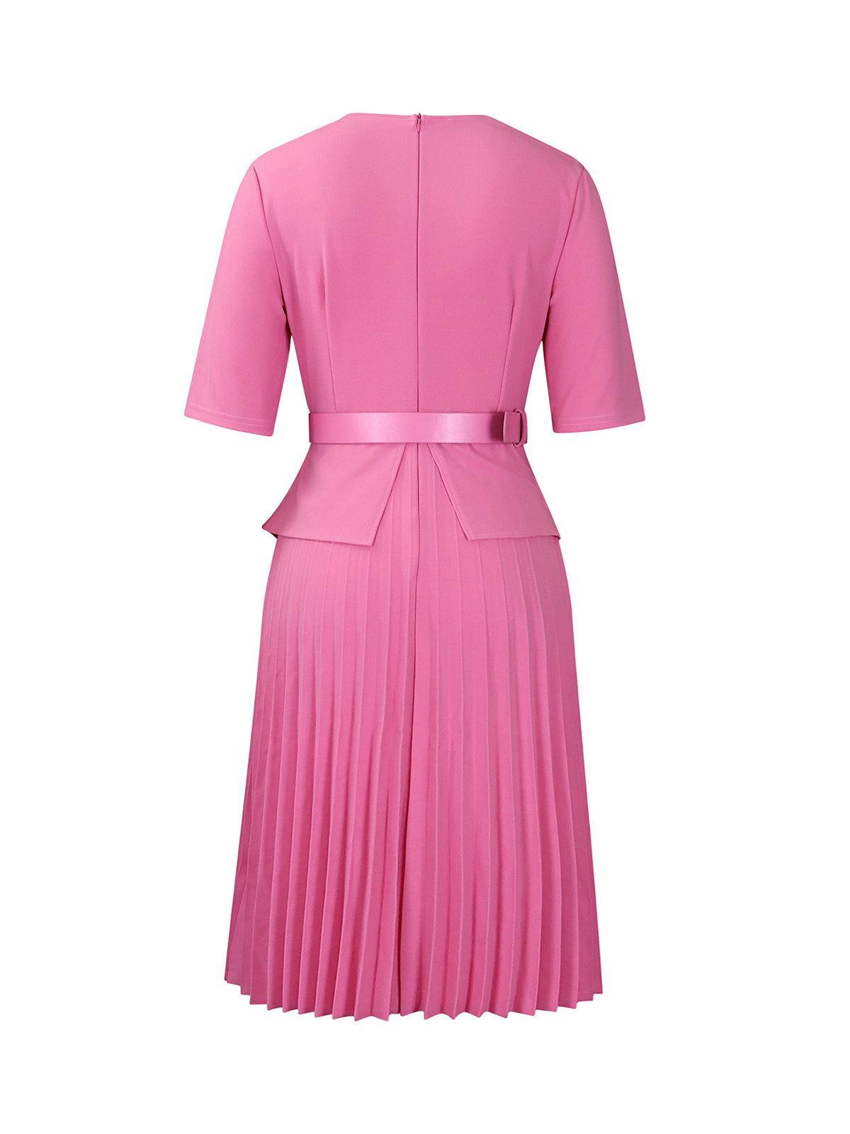 Belted Blazer Pleated Midi Dress