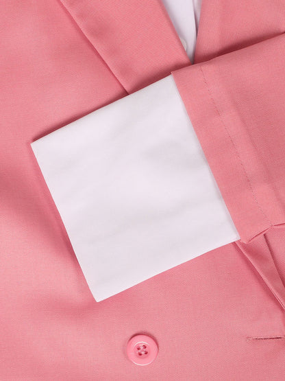 Two-Piece Blazer Shirt Collar Pleated Skirt Set