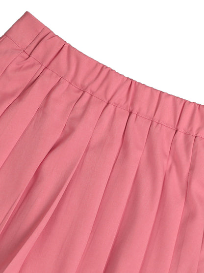 Two-Piece Blazer Shirt Collar Pleated Skirt Set