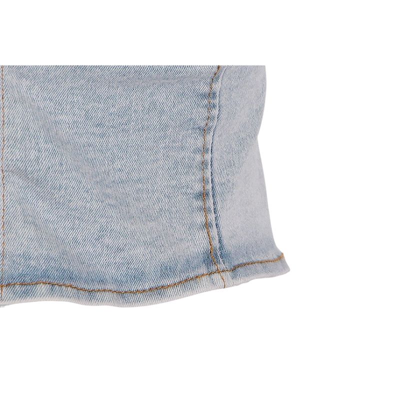 Conjunto de pantalón largo y top corto sin tirantes de mezclilla