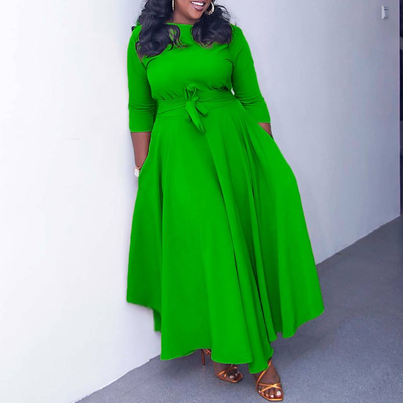 Vestido con cordones de color liso