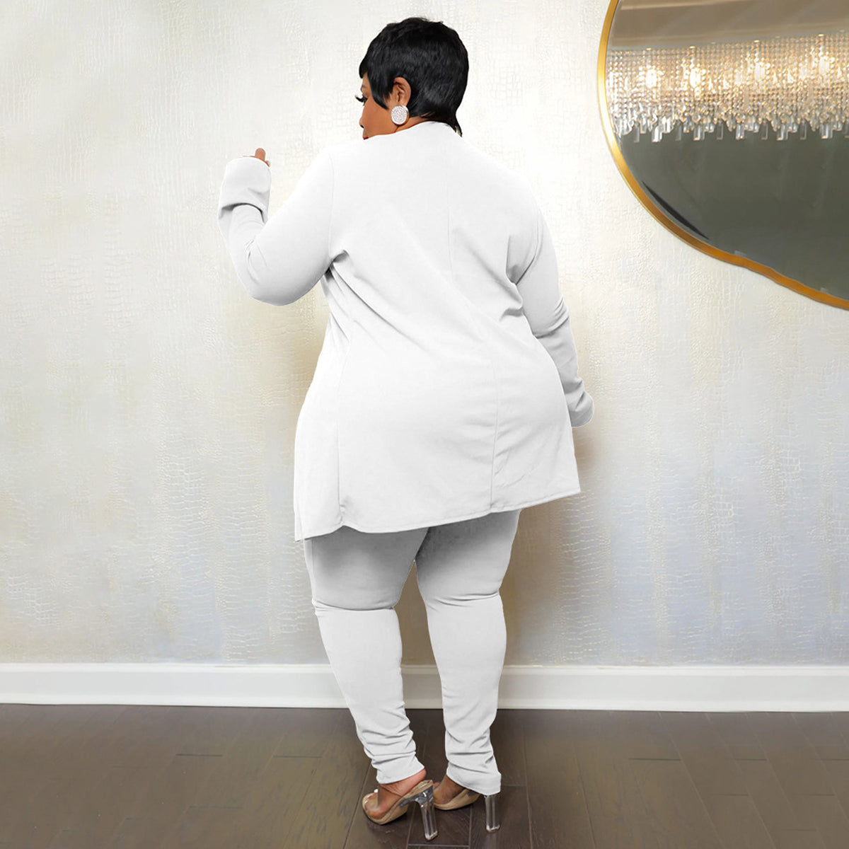 Chaqueta de manga larga de dos piezas y pantalones ajustados