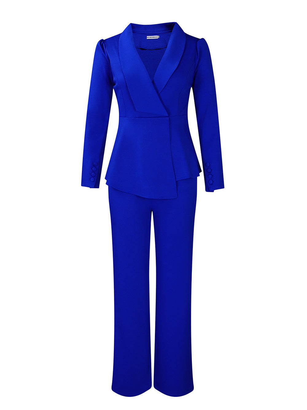 Tailored Lapel Peplum Blazer Pants Set