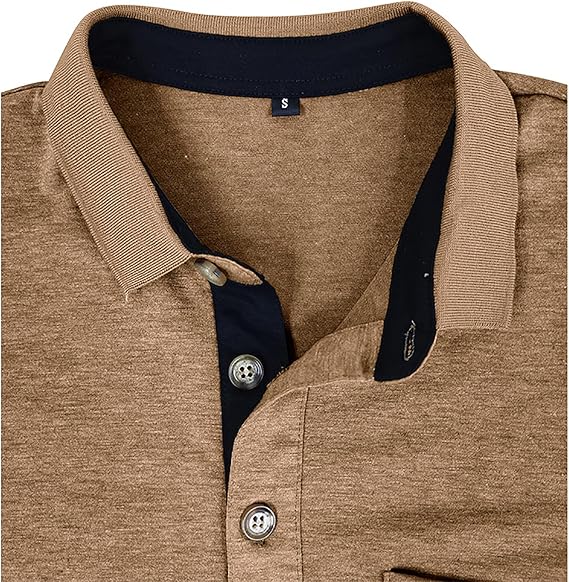 Polo de manga corta para hombre con bolsillo