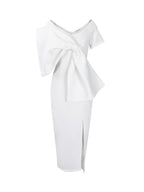 Bow Tie Slit Maxi Dress
