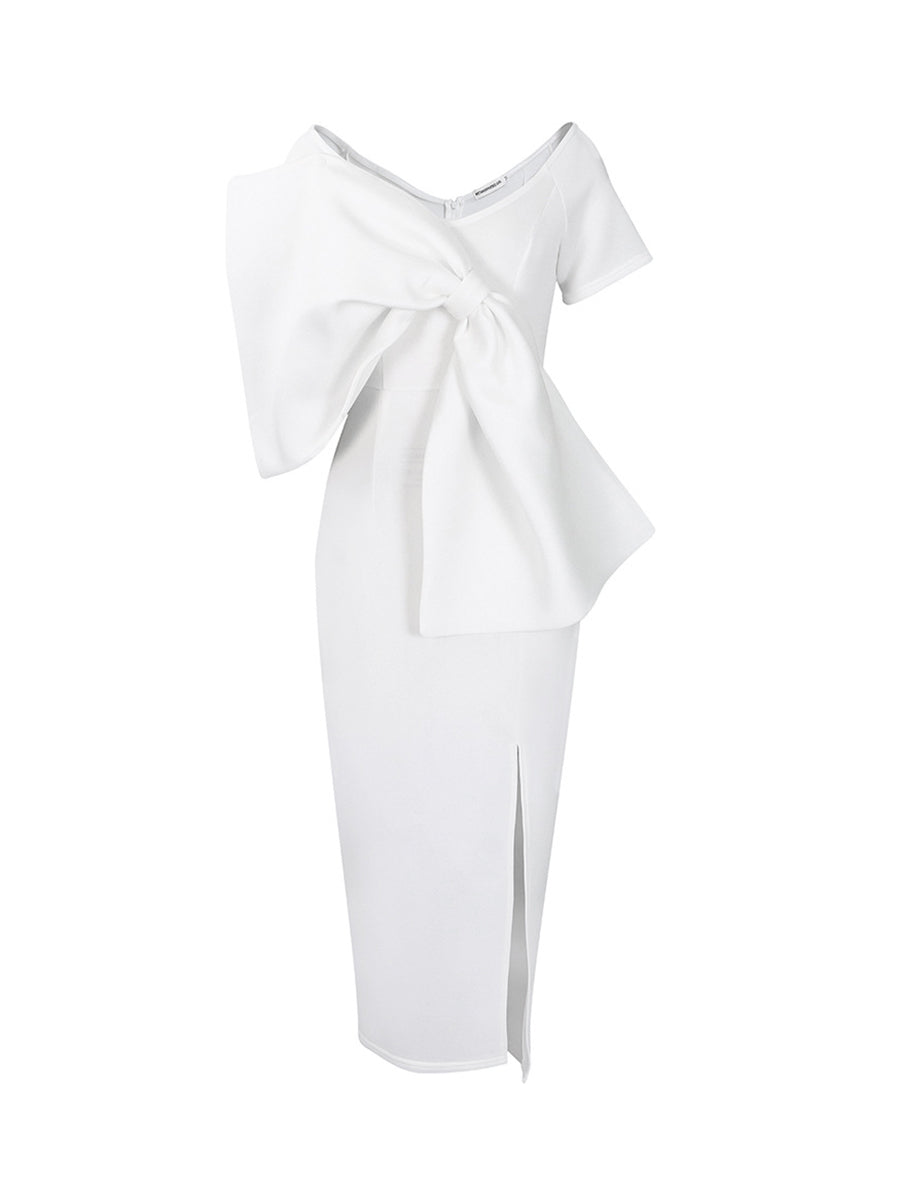 Bow Tie Slit Maxi Dress