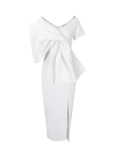 Bow Tie Slit Maxi Dress