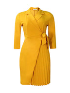 Tie Waist Pleated Midi Dress