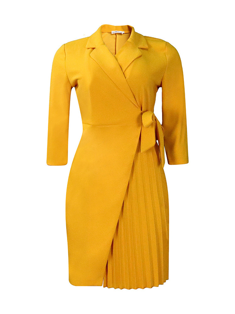 Tie Waist Pleated Midi Dress