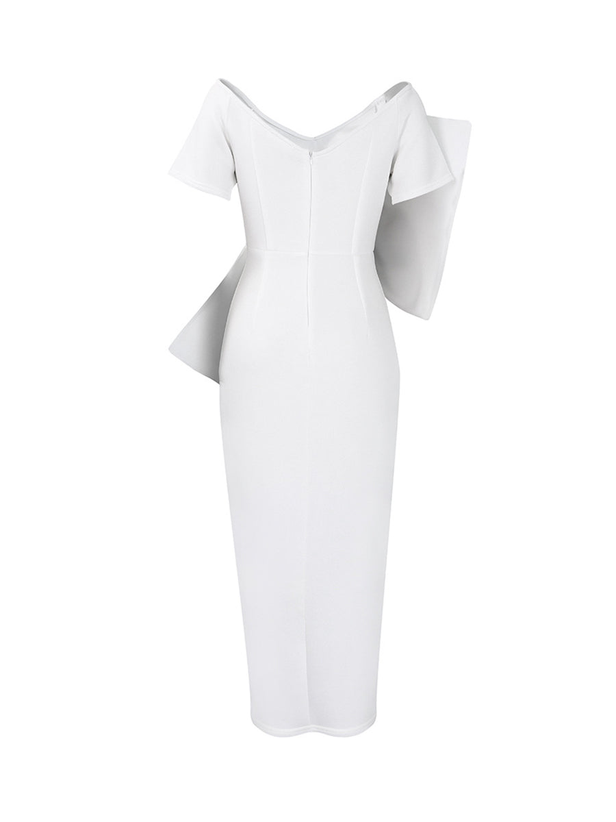 Bow Tie Slit Maxi Dress
