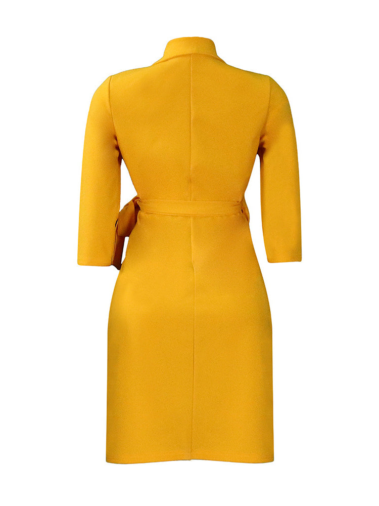 Tie Waist Pleated Midi Dress