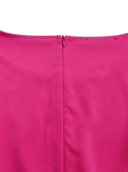 Round Neck Solid Color Wide-Leg Jumpsuit