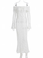 Off Shoulder Lace Maxi Dress