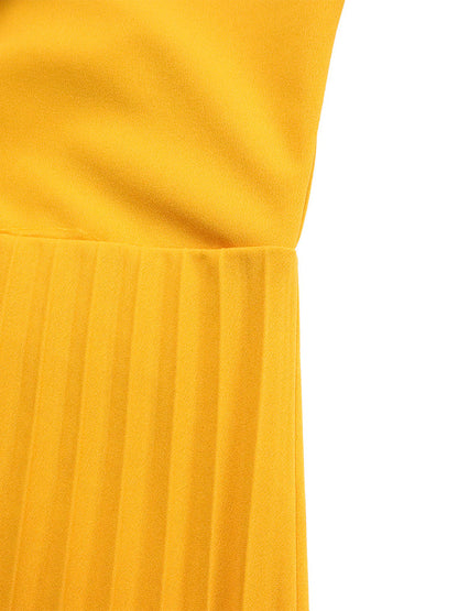 Tie Waist Pleated Midi Dress