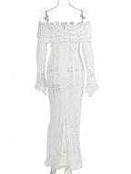 Off Shoulder Lace Maxi Dress