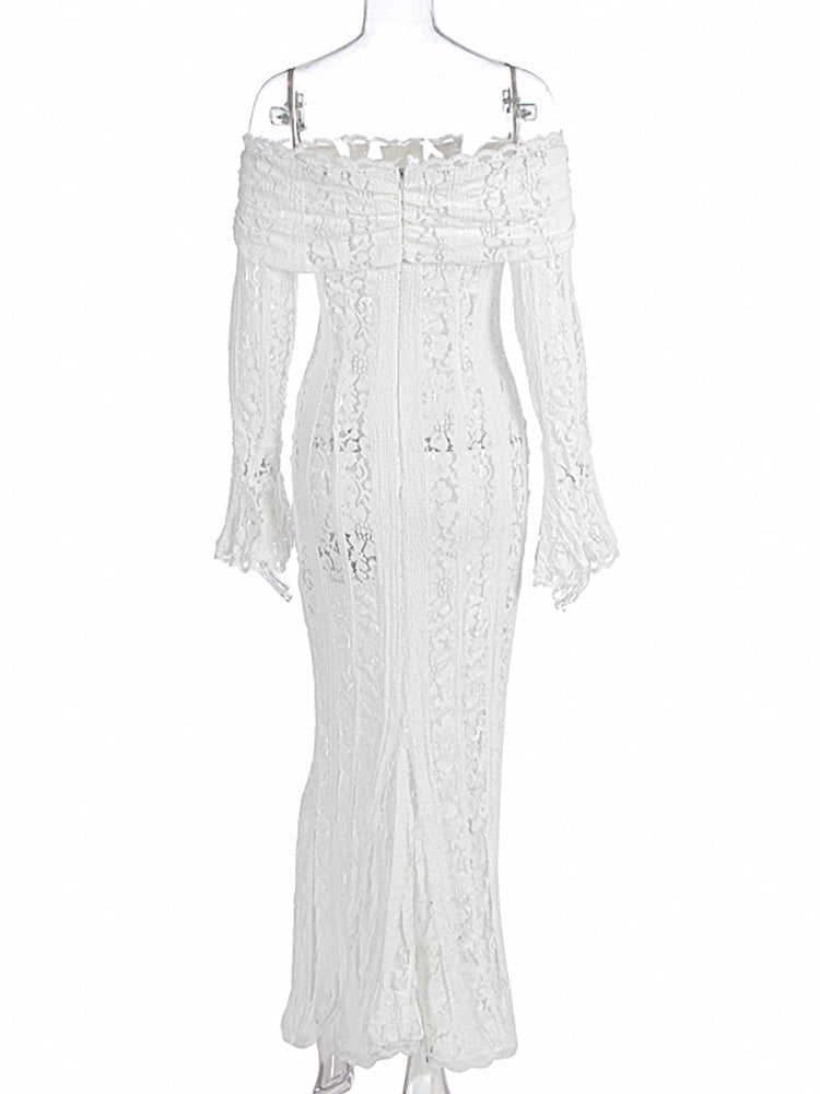 Off Shoulder Lace Maxi Dress