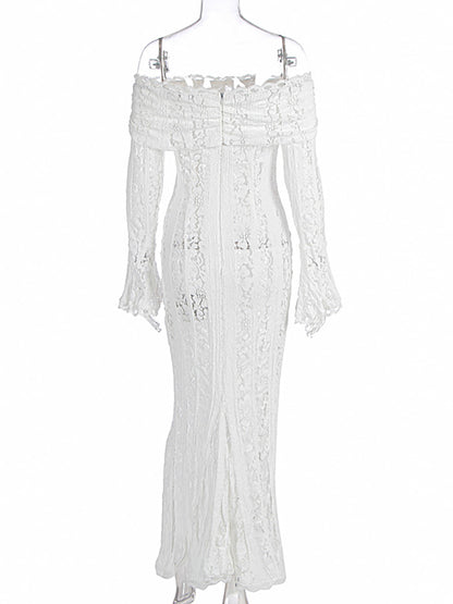 Off Shoulder Lace Maxi Dress