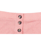 Conjunto de pantalón de pierna ancha y top con cuello cuadrado abotonado