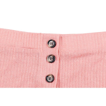 Conjunto de pantalón de pierna ancha y top con cuello cuadrado abotonado