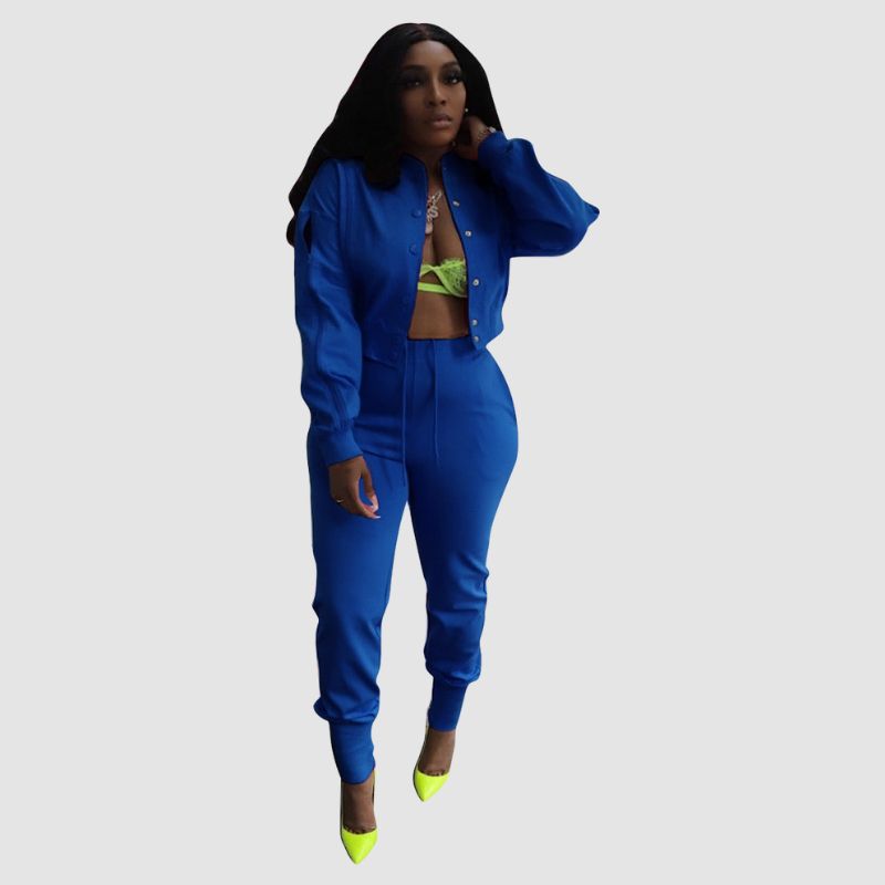 Conjunto de pantalón con cordón y top ahuecado con solapa