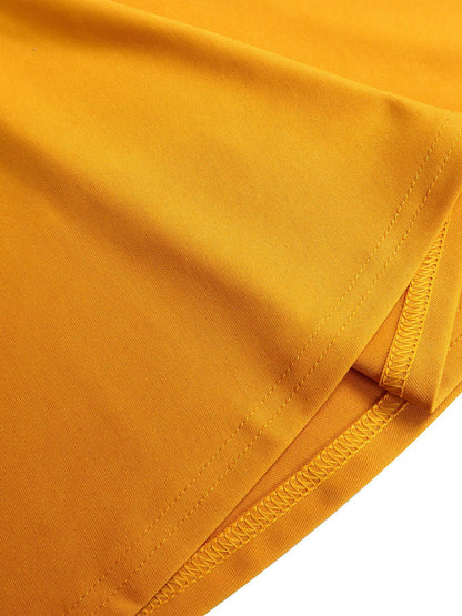 Puff Sleeve Belted A-Line Midi Dress