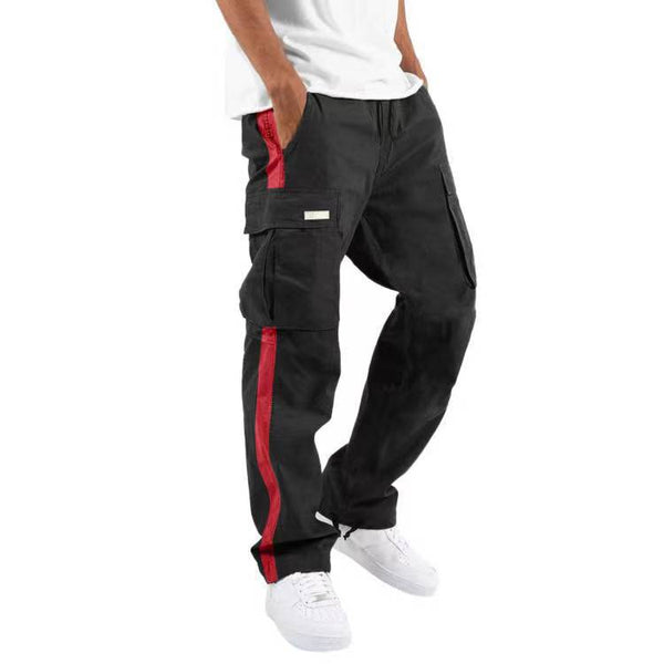 Mens Color Block Trousers With Pockets