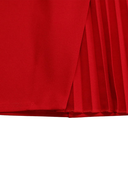 Tie Waist Pleated Midi Dress