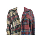 Abrigo de lana con patchwork a cuadros