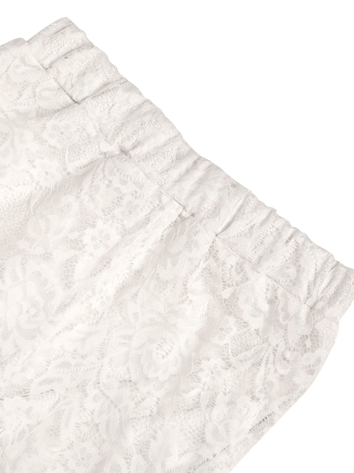 Pantalones acampanados con ribete de encaje y volantes 