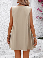 V Neck Sleeveless Loose Mini Dress