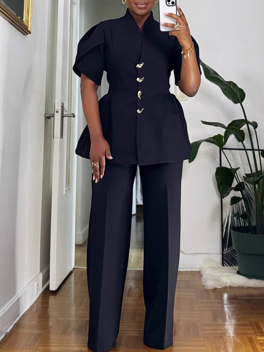 Puff Sleeve Top Pants Set