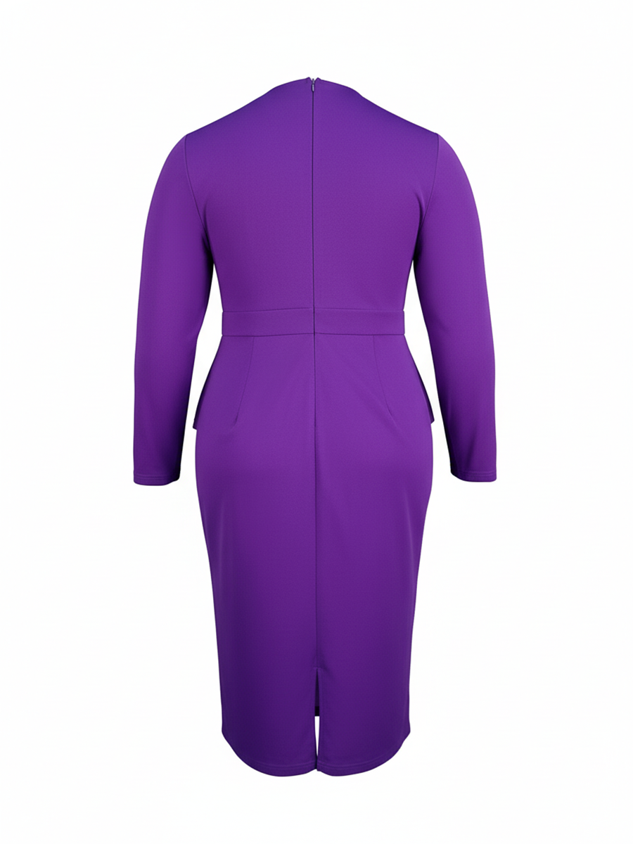 Plus Size Ruffle Bead Midi Dress