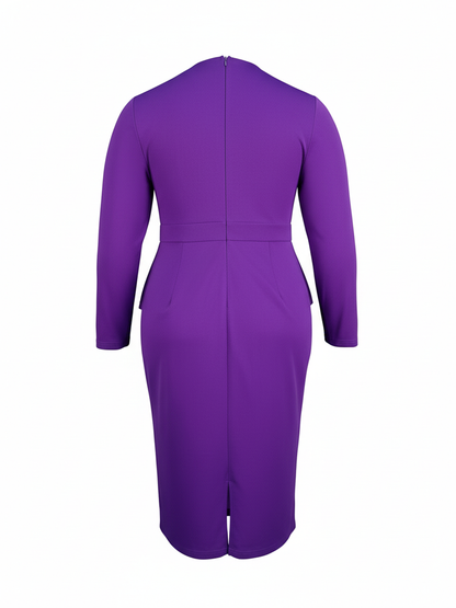 Plus Size Ruffle Bead Midi Dress