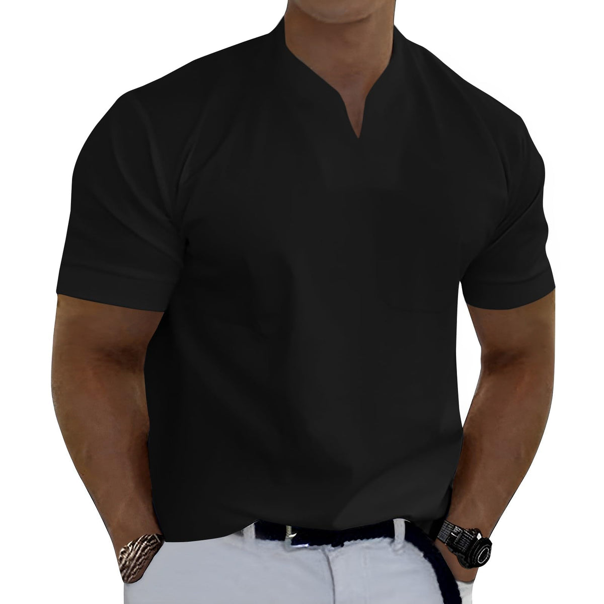 Mens Short Sleeve V Neck Shirts