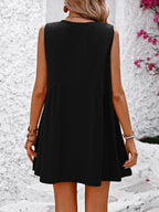 V Neck Sleeveless Loose Mini Dress