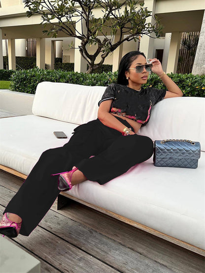 High Wasited Wide Leg Pants with Pockets