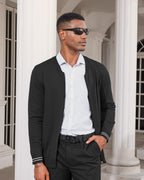 Mens Casual Stand Collar Full-Zip Jacket