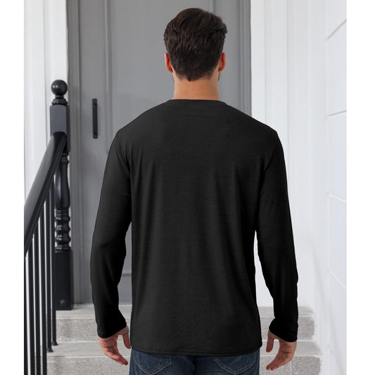 Mens Long Sleeve Soild Button Top