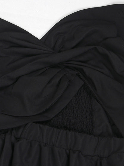 One-Shoulder Ruched Petal Cutout Dress