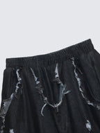 Distressed  Denim Harem Pants