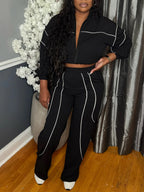 Stripe Jacket Pants Set